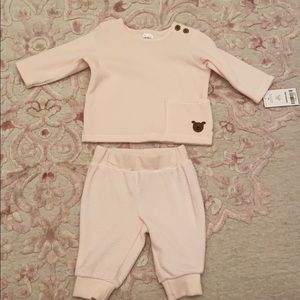 NWT Carter’s 2-Piece Velour Top & Striped Pant Set